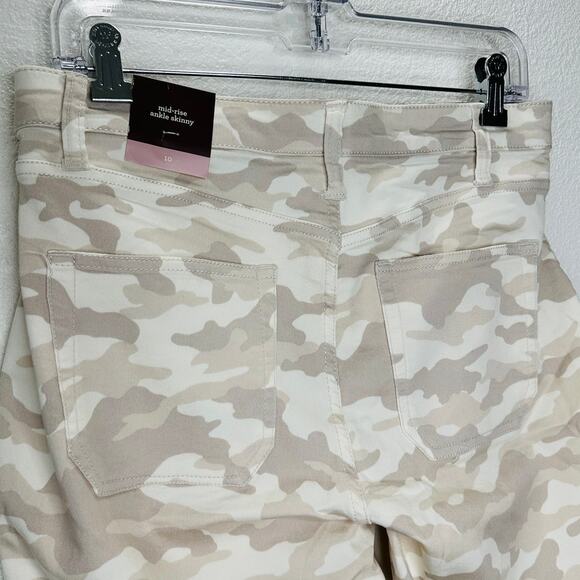 NWT Knox Rose Tan Army Camo Print Skinny Mid Rise Ankle Jean 10 - Picture 10 of 14